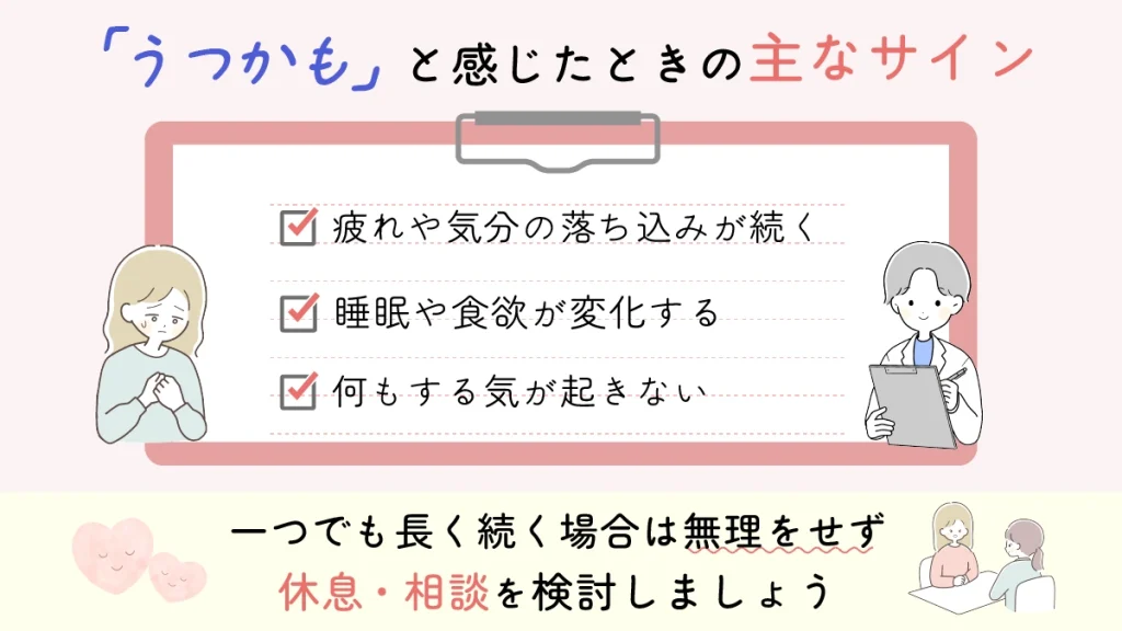 うつかもと感じたときの主なサイン